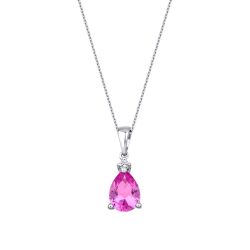 2.08 Karat Pırlanta Pink Safir Kolye - 1