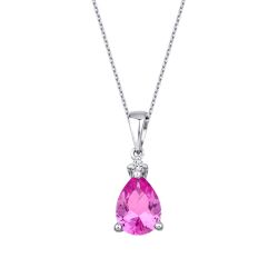 2.08 Karat Pırlanta Pink Safir Kolye - 2
