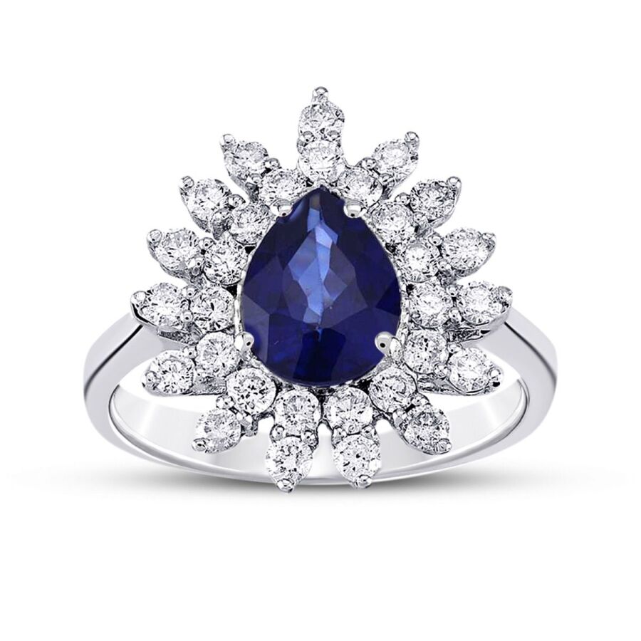 2.13 Karat Pırlanta Safir Yüzük