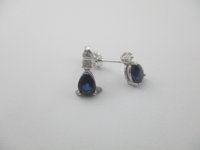 2.14 Karat PIRLANTA KÜPE Safir Fantezi KÜPE 14 AYAR