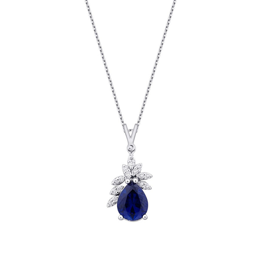 2.22 Karat Pırlanta Safir Kolye