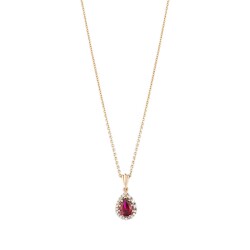 2.25 Carat Diamond Drop Ruby Necklace 