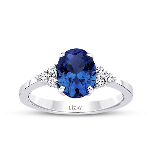 2.27 Karat Pırlanta Oval Safir Yüzük