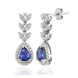 Sapphire Earrings with 2.45 Carat Diamonds 