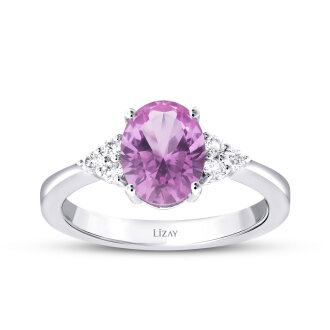 2.48 Karat Pırlanta Pembe Safir Yüzük 