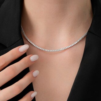 3.00 Karat Pırlanta Tamtur Su Yolu Gerdanlık - 3