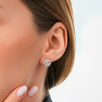 3.29 Karat Pırlanta Fancy Oval Taşlı Küpe - 3