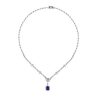 3.33 Karat Pırlanta Safir Gerdanlık - 1