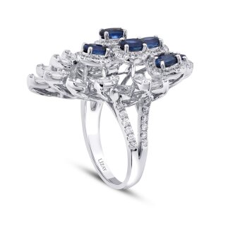 3.99 Karat Pırlanta Safir Yüzük - 2