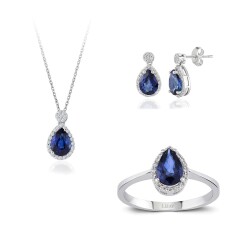 3.57 Carat Diamond Sapphire Set 