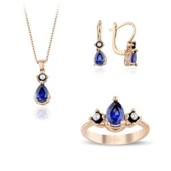4.08 Carat Diamond Sapphire Set 