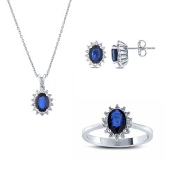 4.22 Carat Diamond Sapphire Set 