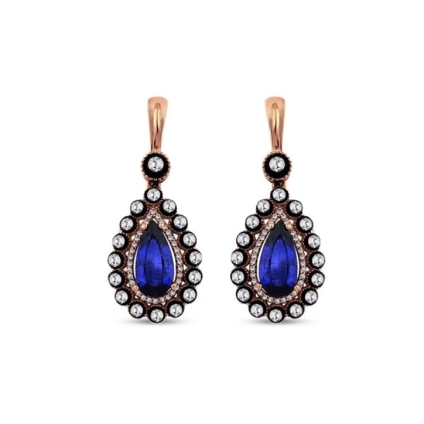 5.18 Karat Elmas Safir Küpe - 2