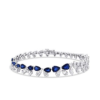 5.90 Karat Pırlanta Safir Bileklik 