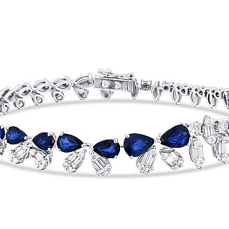5.90 Karat Pırlanta Safir Bileklik - 2