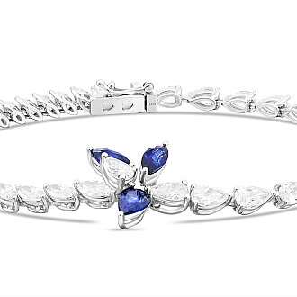 6.80 Karat Pırlanta Safir Bileklik - 2