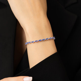 6.73 Karat Pırlanta Tanzanit Bileklik - 3