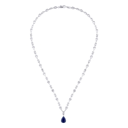 7.68 Karat Pırlanta Baget Safir Gerdanlık - 1