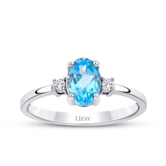 3.89 Karat Pırlanta Blue Topaz Set - 3