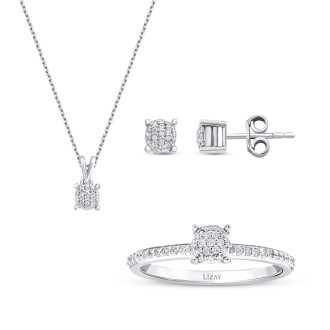 0.37 Karat Pırlanta Trend Tektaş Set