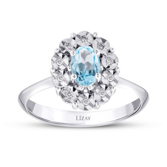 2.40 Karat Pırlanta Blue Topaz Set - 4