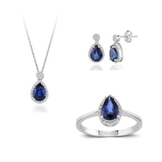 3.22 Karat Pırlanta Safir Set