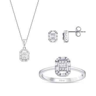 0.61 Karat Pırlanta Baget Set