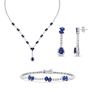 12.91 Karat Pırlanta Safir Set