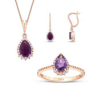 2.45 Karat Pırlanta Ametist Set