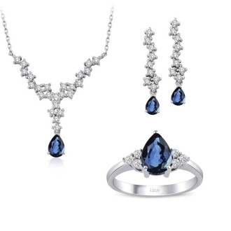 3.22 Karat Pırlanta Safir Set