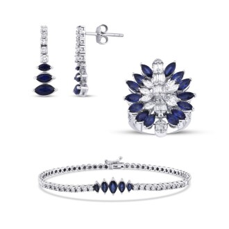 8.26 Karat Pırlantalı Safir Set