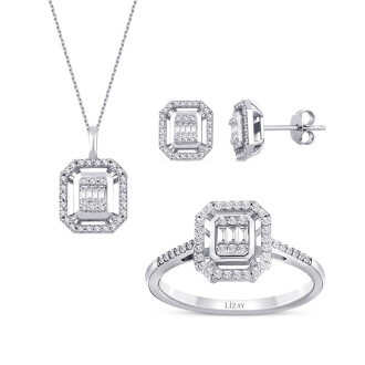 0.58 Karat Pırlanta Baget Set