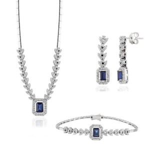 5.79 Karat Pırlanta Safir Set
