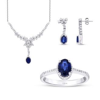 5.35 Karat Pırlanta Safir Set