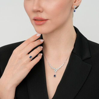 5.35 Karat Pırlanta Safir Set - 5