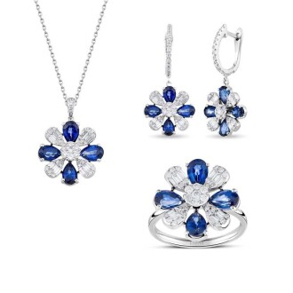 8.08 Karat Pırlanta Safir Set