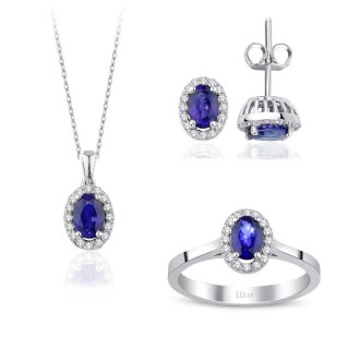 1.87 Karat Pırlanta Safir Set