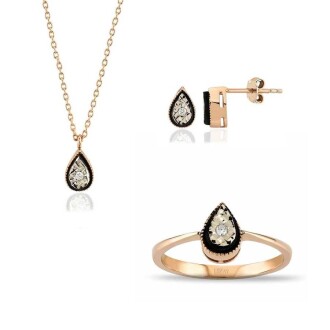 0.08 Karat Pırlanta Damla Mini Set