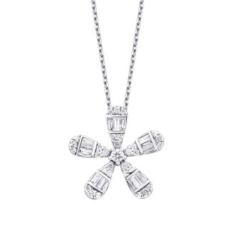 0.96 Karat Pırlanta Baget Çiçek Set - 2