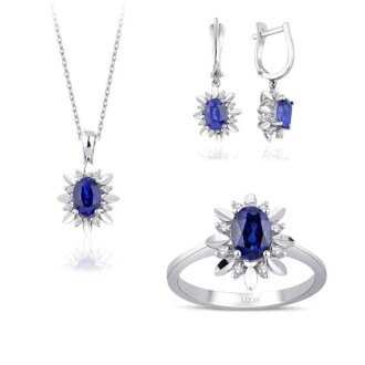4.01 Karat Pırlanta Safir Set
