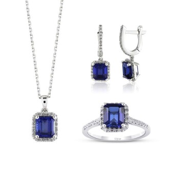 5.05 Karat Pırlanta Safir Set
