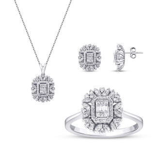 1.25 Karat Pırlanta Baget Set