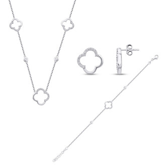 0.51 Karat Pırlanta Yonca Set