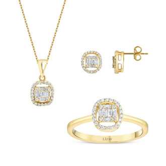 0.66 Karat Pırlanta Baget Set