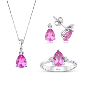 5.34 Karat Pırlanta Pink Safir Set