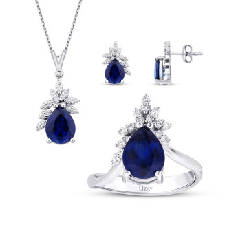 8.69 Karat Pırlanta Safir Set