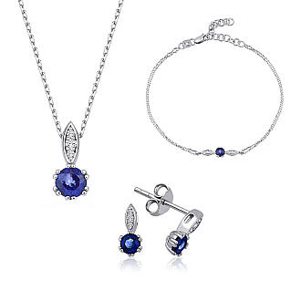 1.30 Karat Pırlanta Safir Set