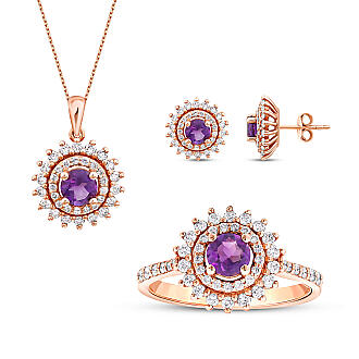 2.43 Karat Pırlanta Ametist Set