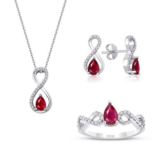 2.72 Karat Pırlanta Damla Yakut Set