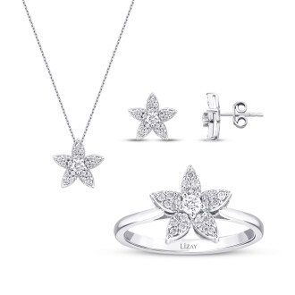 0.66 Karat Pırlanta Çiçek Set